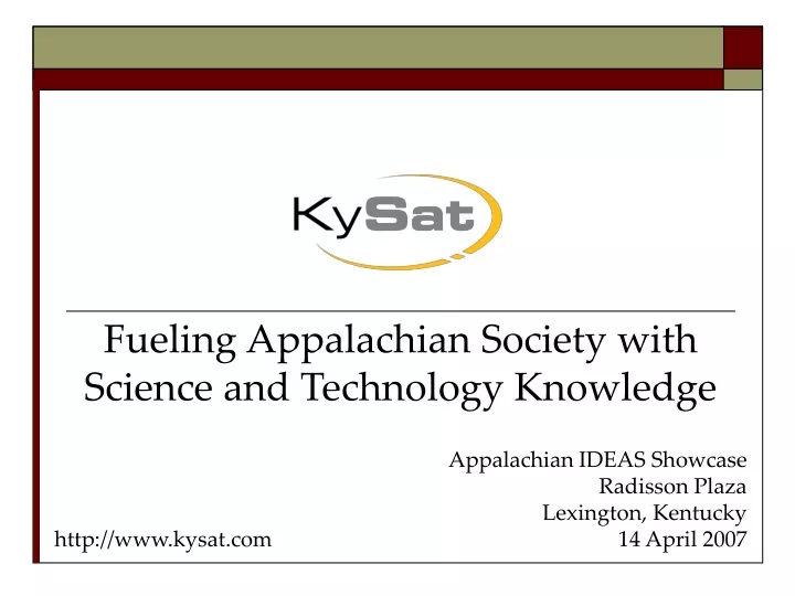 fueling appalachian society with science