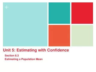 Unit 5: Estimating with Confidence