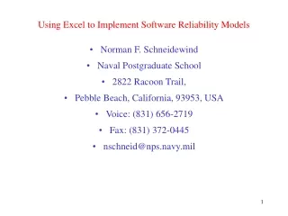 Using Excel to Implement Software Reliability Models