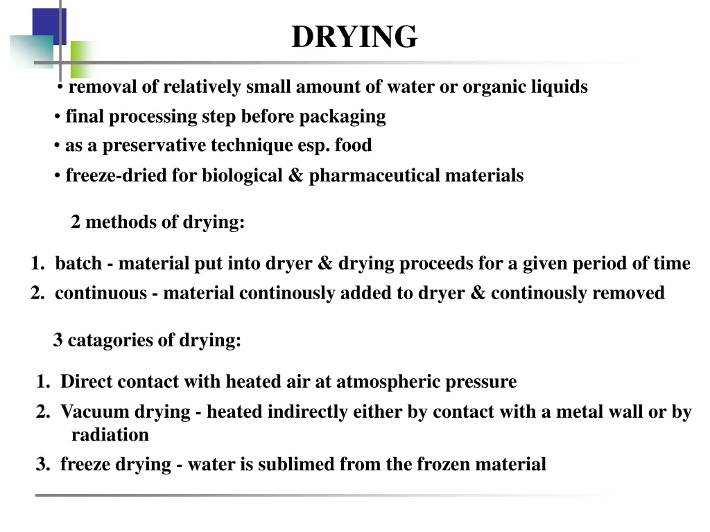 PPT - DRYING PowerPoint Presentation, free download - ID:9359002