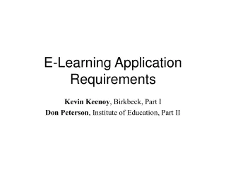 E-Learning Application Requirements