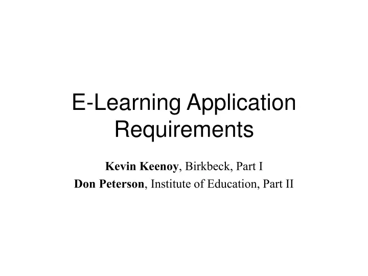 e learning application requirements