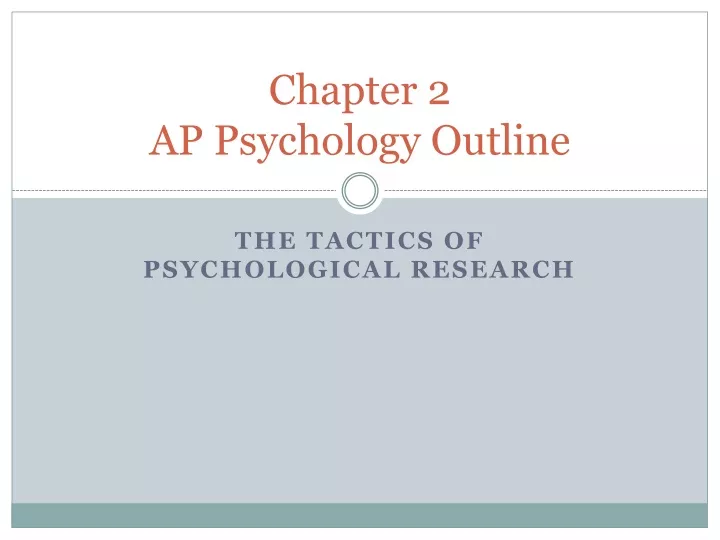 chapter 2 ap psychology outline