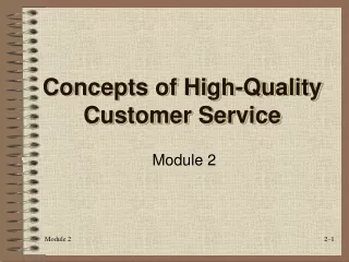 Concepts of High-Quality Customer Service