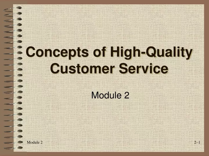 concepts of high quality customer service