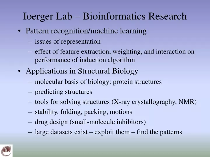 ioerger lab bioinformatics research