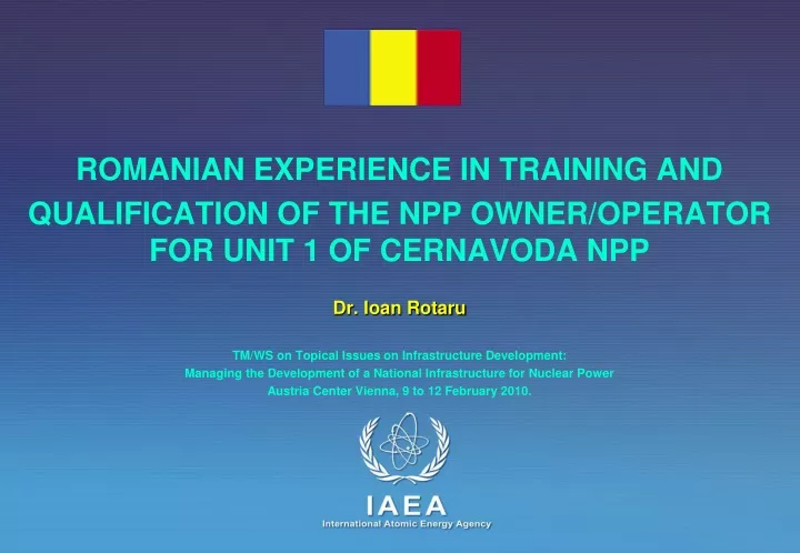 romanian experience in training and qualification