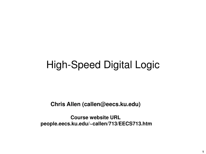 high speed digital logic