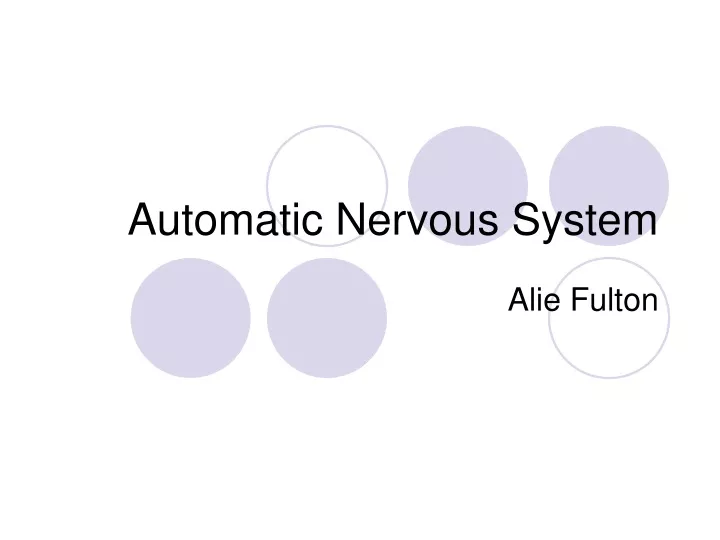 automatic nervous system