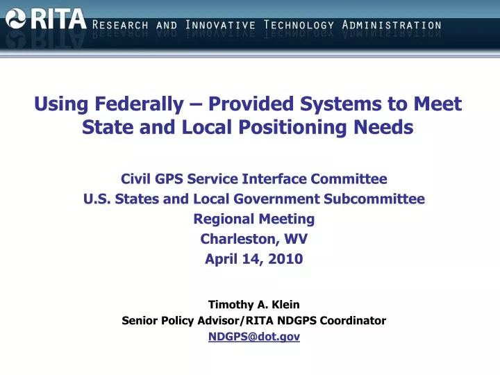 using federally provided systems to meet state