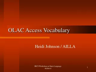 OLAC Access Vocabulary