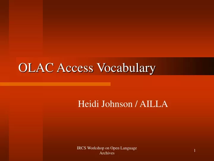 olac access vocabulary
