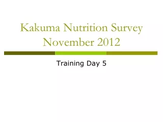 Kakuma Nutrition Survey November 2012