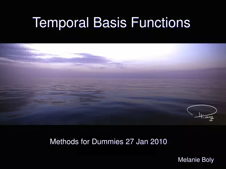 temporal basis functions