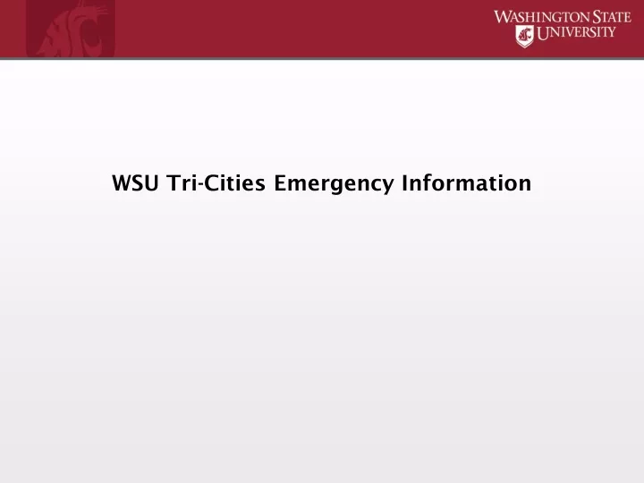 wsu tri cities emergency information