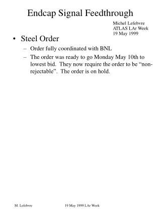 Endcap Signal Feedthrough