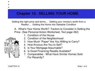 Chapter 10.  SELLING YOUR HOME