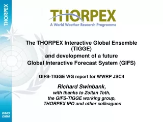The THORPEX Interactive Global Ensemble (TIGGE) and development of a future