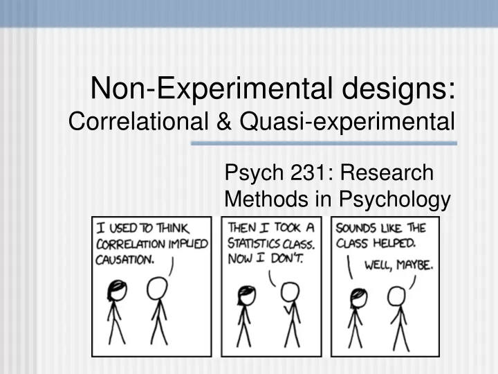 non experimental designs correlational quasi experimental