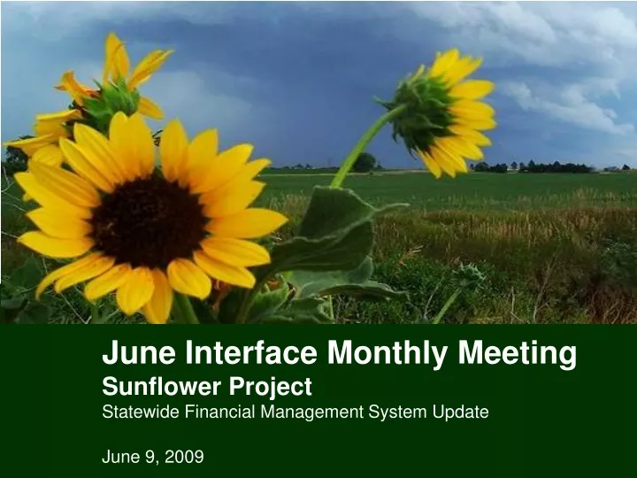 june interface monthly meeting sunflower project statewide financial management system update