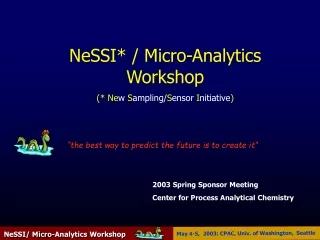 2003 Spring Sponsor Meeting  Center for Process Analytical Chemistry
