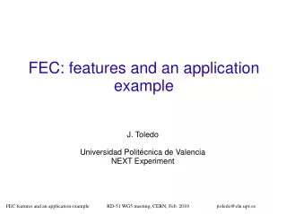 FEC: features and an application example