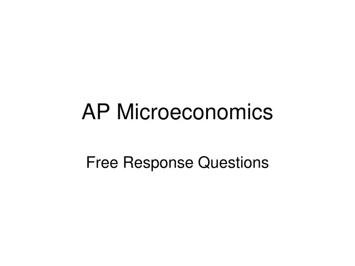 ap microeconomics