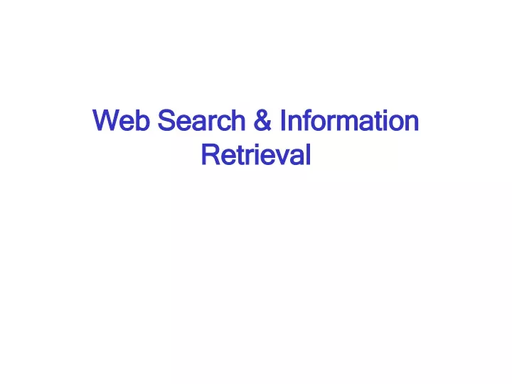 web search information retrieval