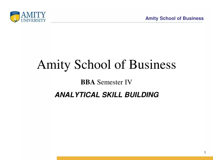 amity school of business bba semester iv analytical skill building