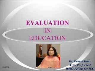 EVALUATION IN EDUCATION