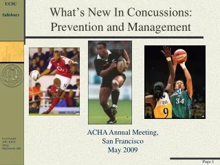 What’s New In Concussions:  Prevention and Management