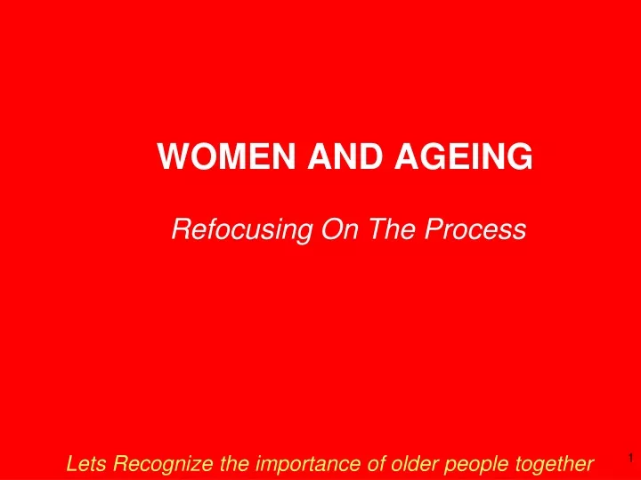 women and ageing