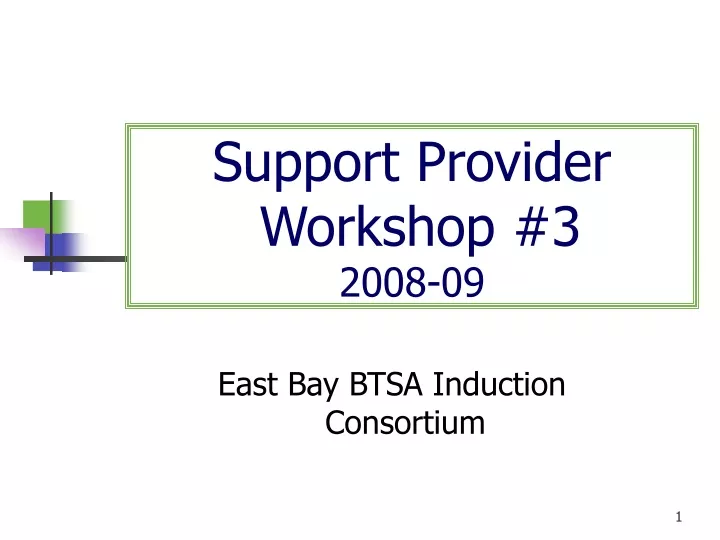 support provider workshop 3 2008 09
