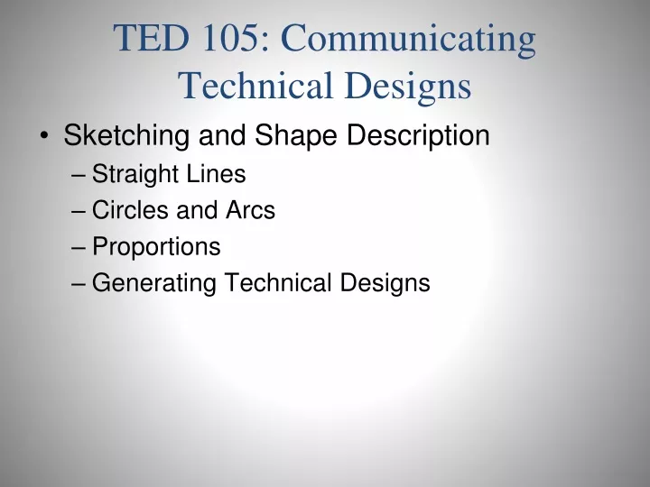 ted 105 communicating technical designs
