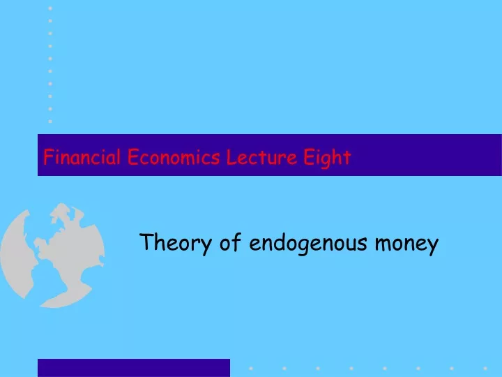 financial economics lecture eight