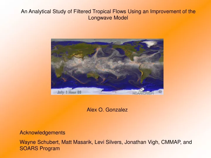 an analytical study of filtered tropical flows