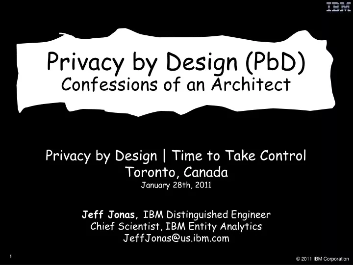 privacy by design pbd confessions of an architect