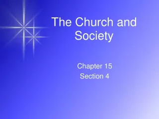 The Church and Society