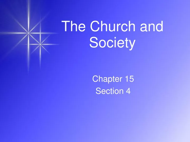 the church and society