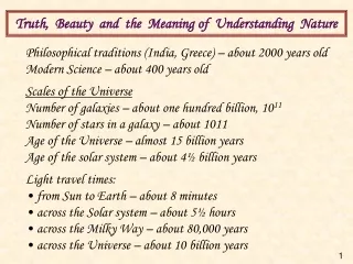Truth,  Beauty  and  the  Meaning  of  Understanding  Nature