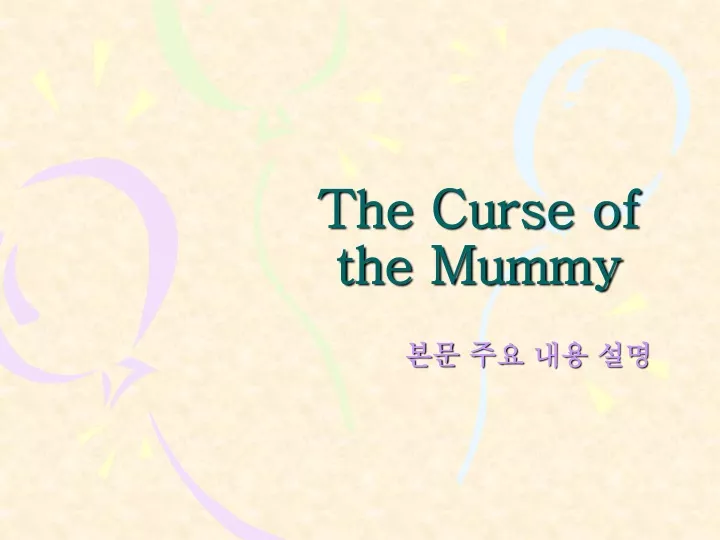 the curse of the mummy