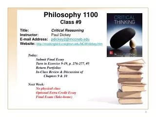 Philosophy 1100 Class #9
