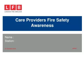 Care Providers Fire Safety Awareness