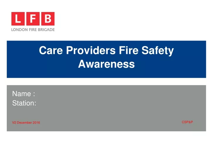 care providers fire safety awareness