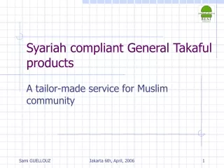 Syariah compliant General Takaful products