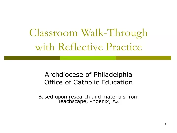 classroom walk through with reflective practice
