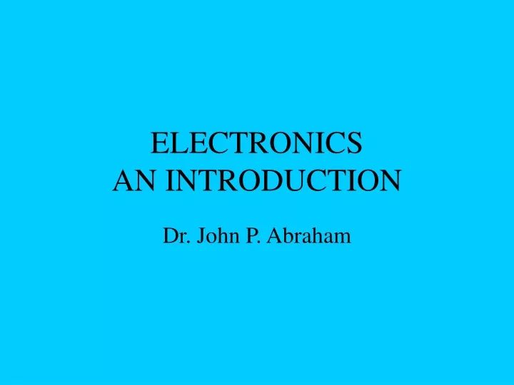 electronics an introduction