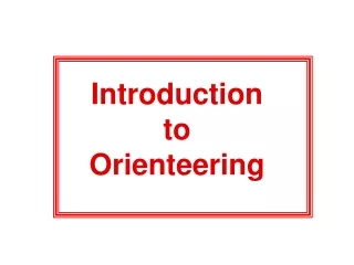 Introduction to Orienteering