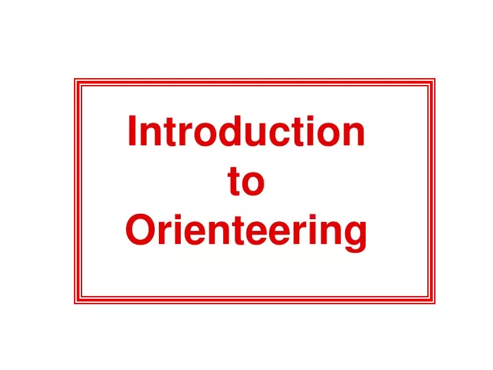 introduction to orienteering