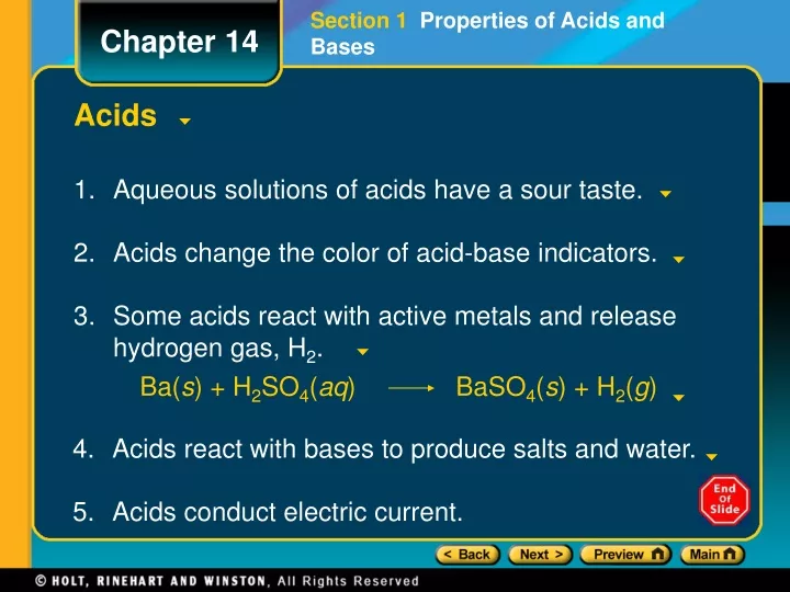 section 1 properties of acids and bases